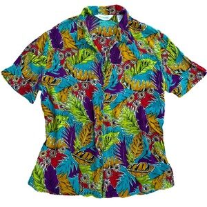 Vintage Button Down Top Women’s tropical resort coastal